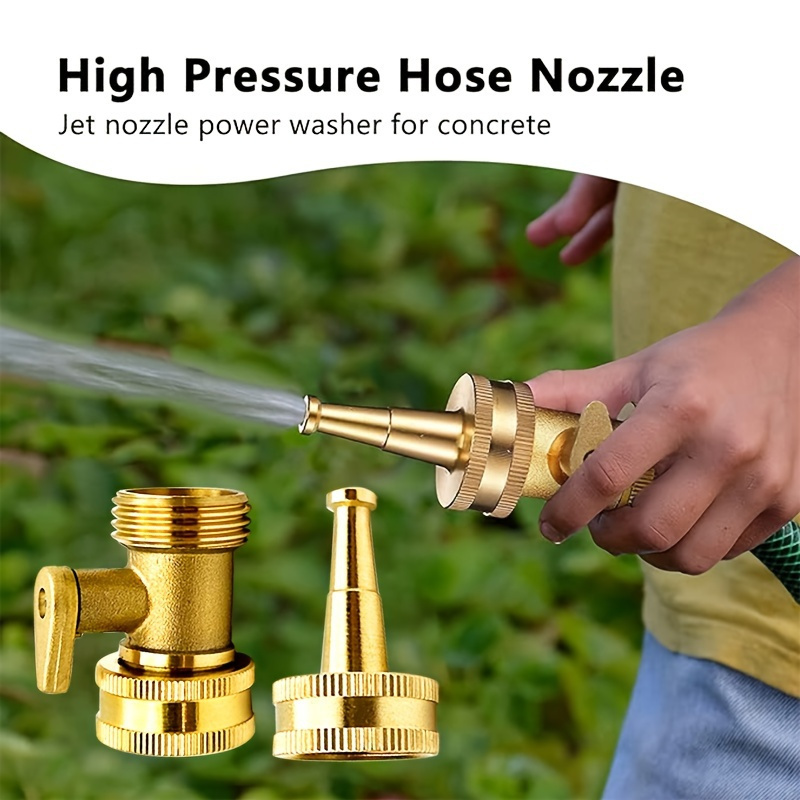 Nozzle Brass - 2個/セット真鍮製ガーデンホースノズル-耐久性のある金属製芝生＆車用スプリンクラー、標準USネジコネクター付き