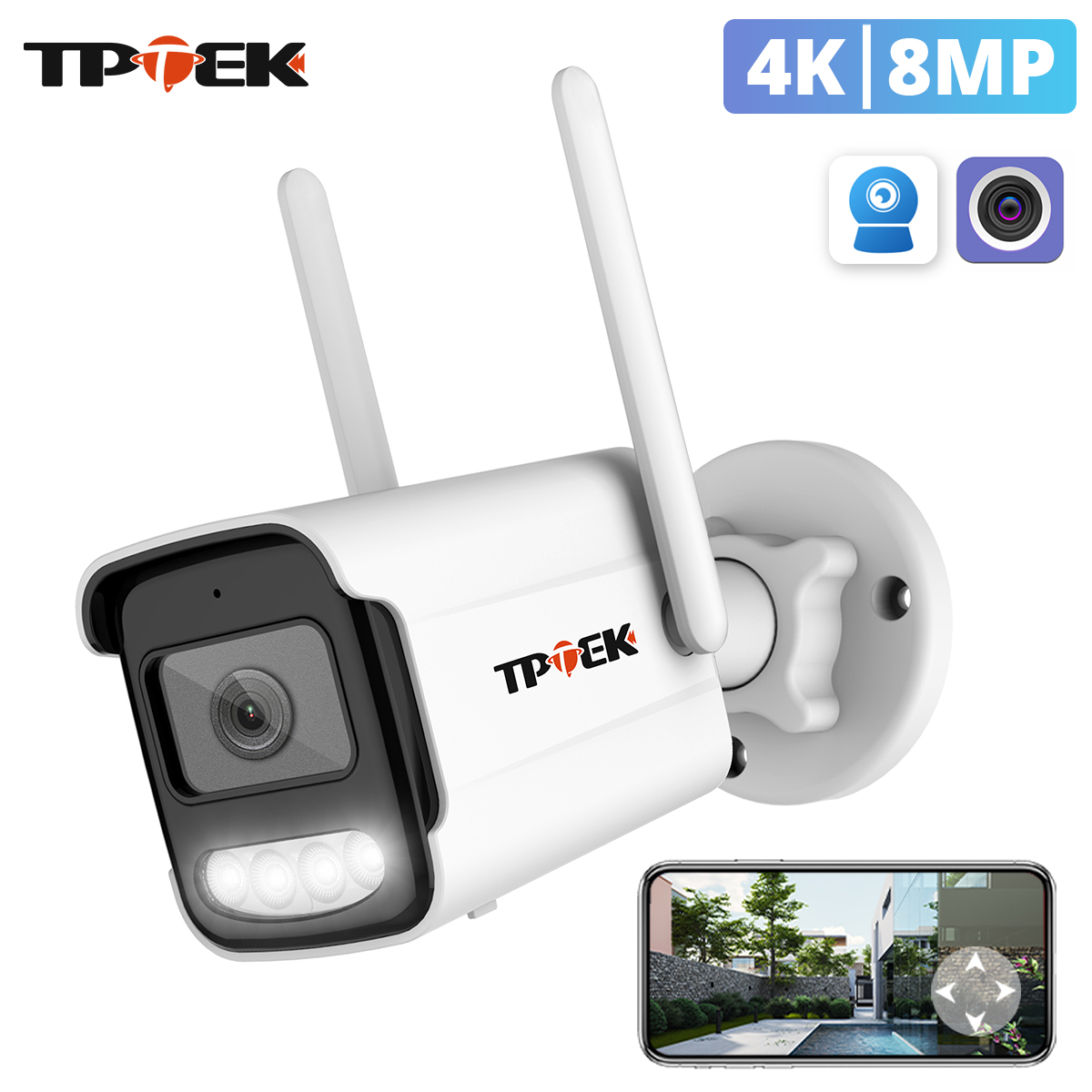 Btt Skr Mini - 8MP 4K IPカメラ Wifi監視カメラ 5MP屋外セキュリティCCTV Wi-Fiカメラ