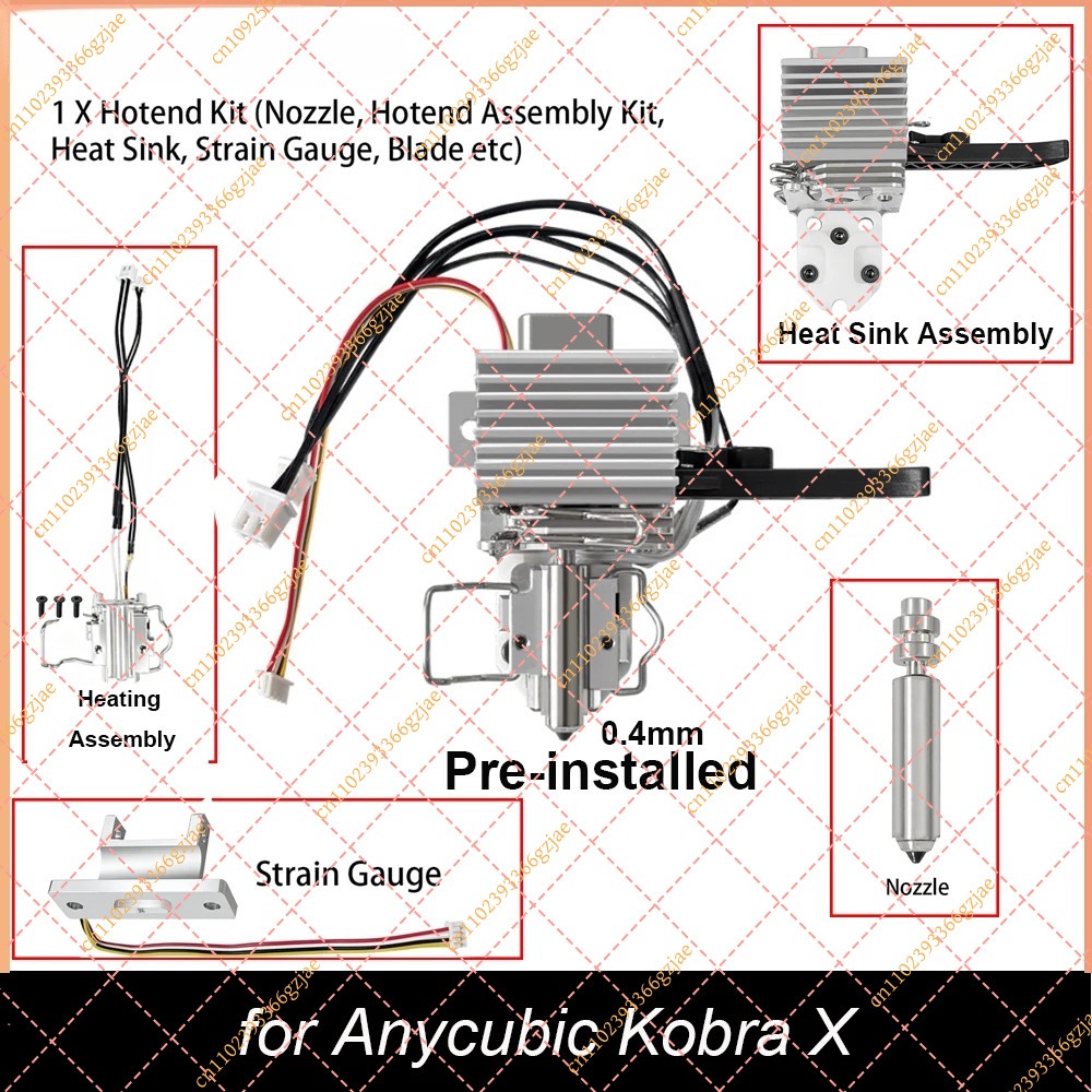 Hotend 0.4Mm - Anycubic Kobra X用0.4mmプレインストールホットエンドキット、交換用3Dプリンター部品