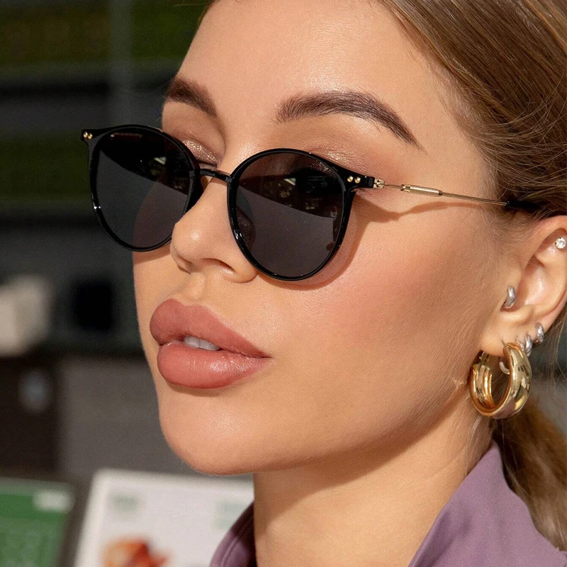 Uv Resin - 新しいラウンドヴィンテージサングラス女性レトロ高級ブランドデザイナーサングラス女性のサングラス Oculos デソルシェード UV
