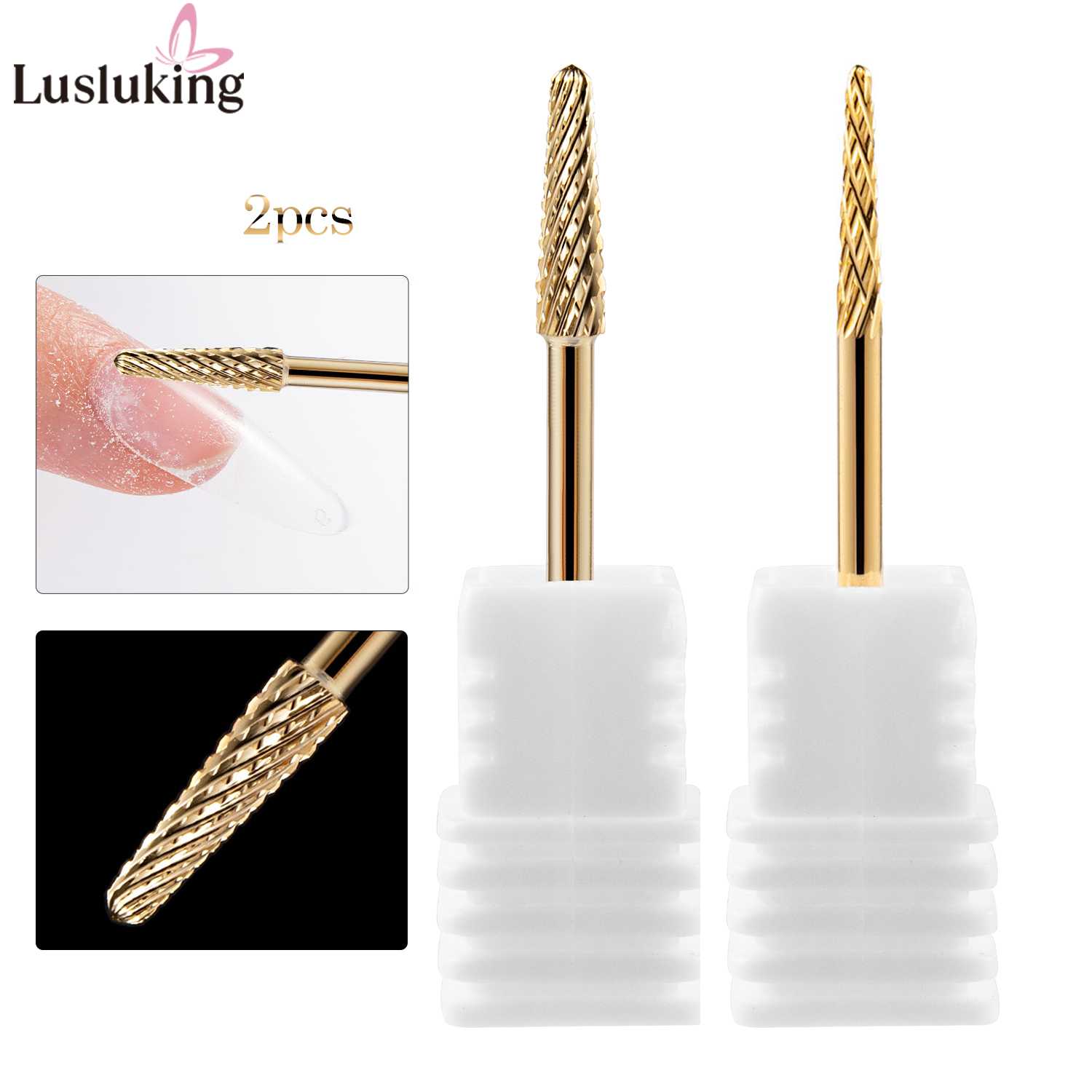 Nozzle Tungsten - タングステンカーバイドネイルドリルビット、ハーフネイルチップ用、高精度タングステンネイルバー、電動マニキュア用、1/2個セット、Fグリット