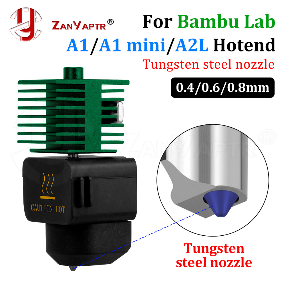 Nozzle Tungsten - タングステンカーバイド一体型ホットエンドノズル Bambu Lab A2L A1 A1
