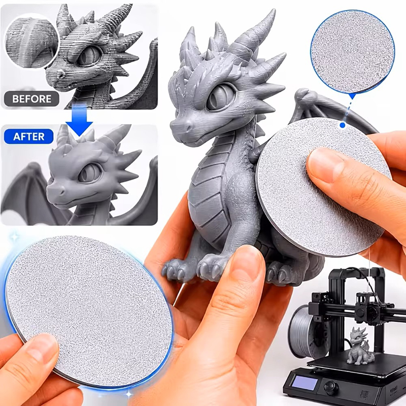 Resin Printer - 3Dプリンター用レジン研磨ディスク、PLA層のライン除去ツール、180番の粗さで、模型の細部を丁寧に仕上げたり、模型のフィギュアの継ぎ目部分のラインをきれいにしたりするのに使用。