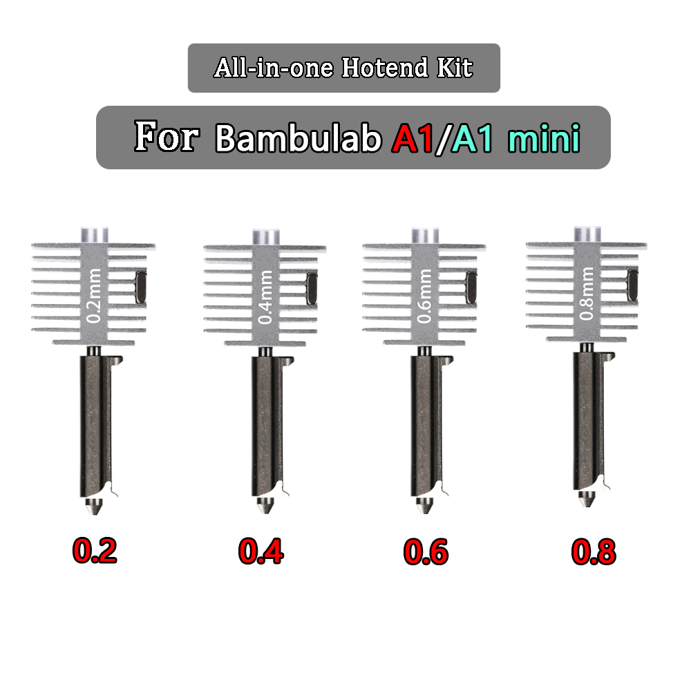 3D Printer Stand - Bamb Lab A1/A1 Mini用アップグレードホットエンドキット 高速ホットエンドアセンブリ 0.2/0.4/0.6/0.8mm