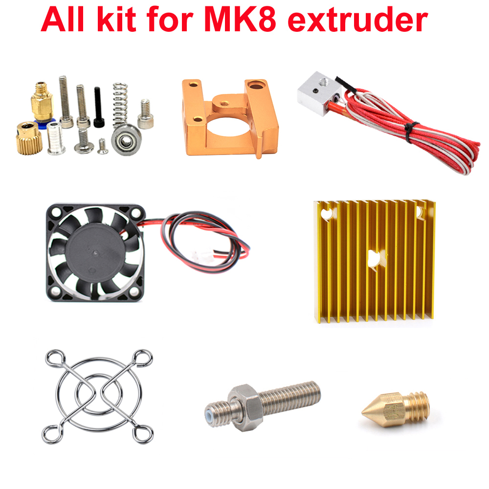 Filament 1.75 - MK8エクストルーダーキット Jヘッドホットエンドノズル 0.4mmフィードインレット直径 1.75フィラメント ステッパーモーターなし 3Dプリンターヘッド用