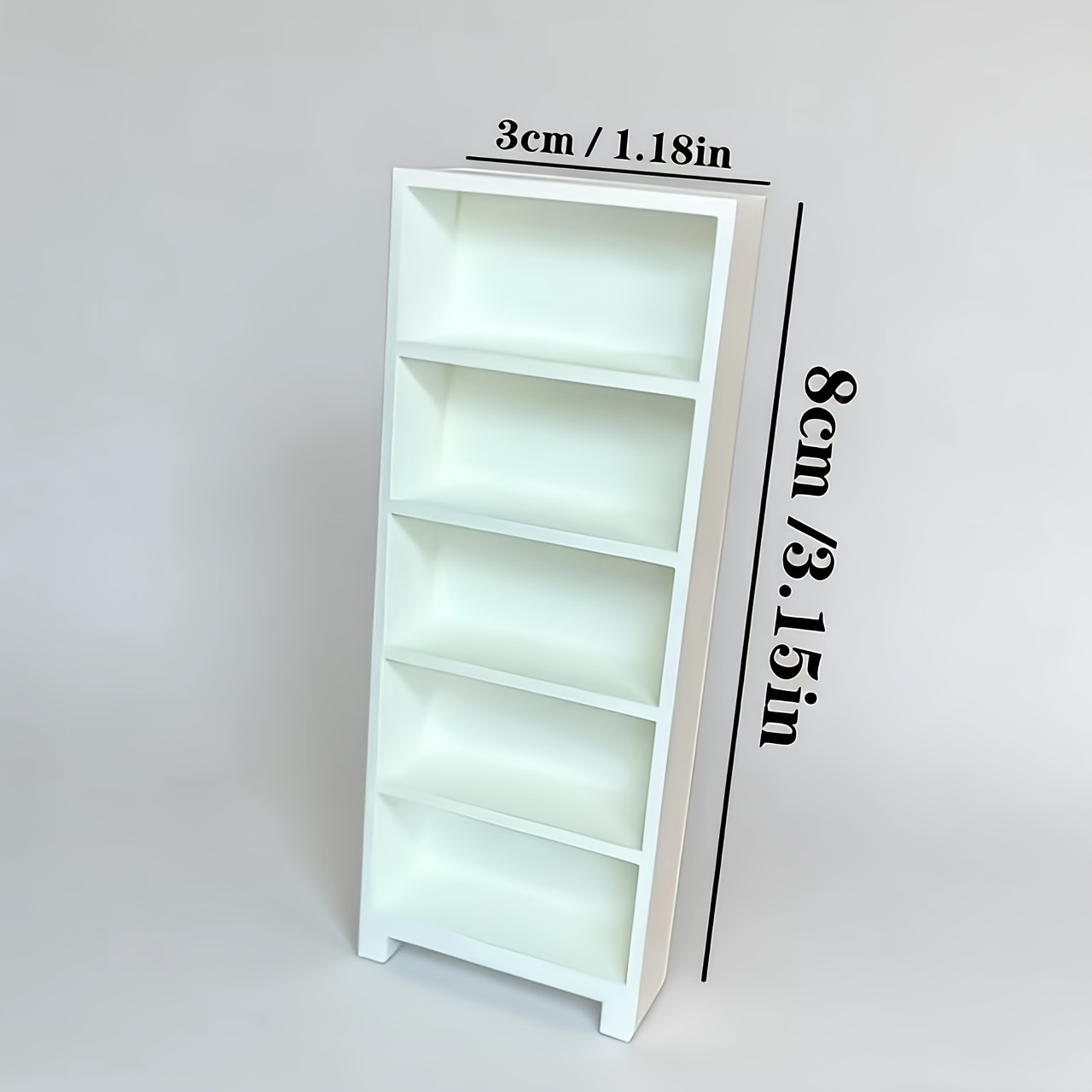 3D Printer Stand - 3Dプリント製ミニブックシェルフモデルオーナメント1個、5段の棚が付いたプラスチック製ブックシェルフ、頑丈なベース、電気不要、フェアリーガーデン、ランドスケープモデル、ミニチュアシーン装飾オーナメント