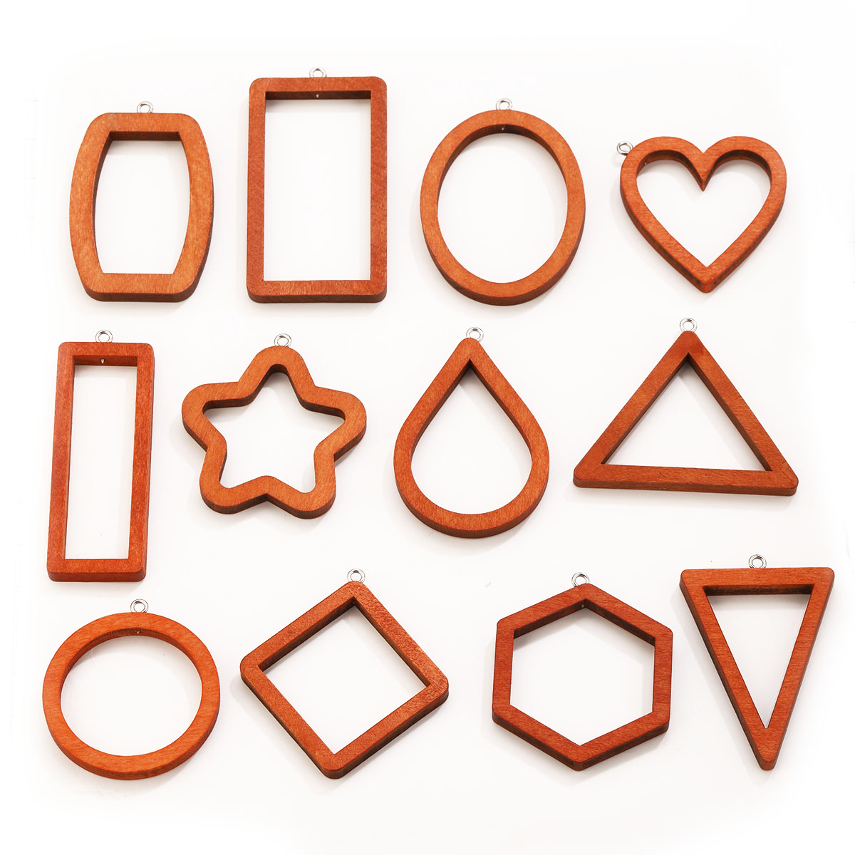 Uv Resin - 10 個の三角形長方形木製幾何学チャームイヤリングブレスレットコネクタ所見 DIY UV 樹脂装飾ジュエリー作成用
