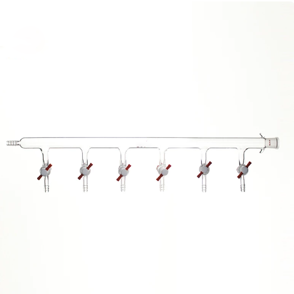 Ptfe Tube - 単列チューブ真空ガス分配器標準PTFEドアガラス器具4/5/6ドア