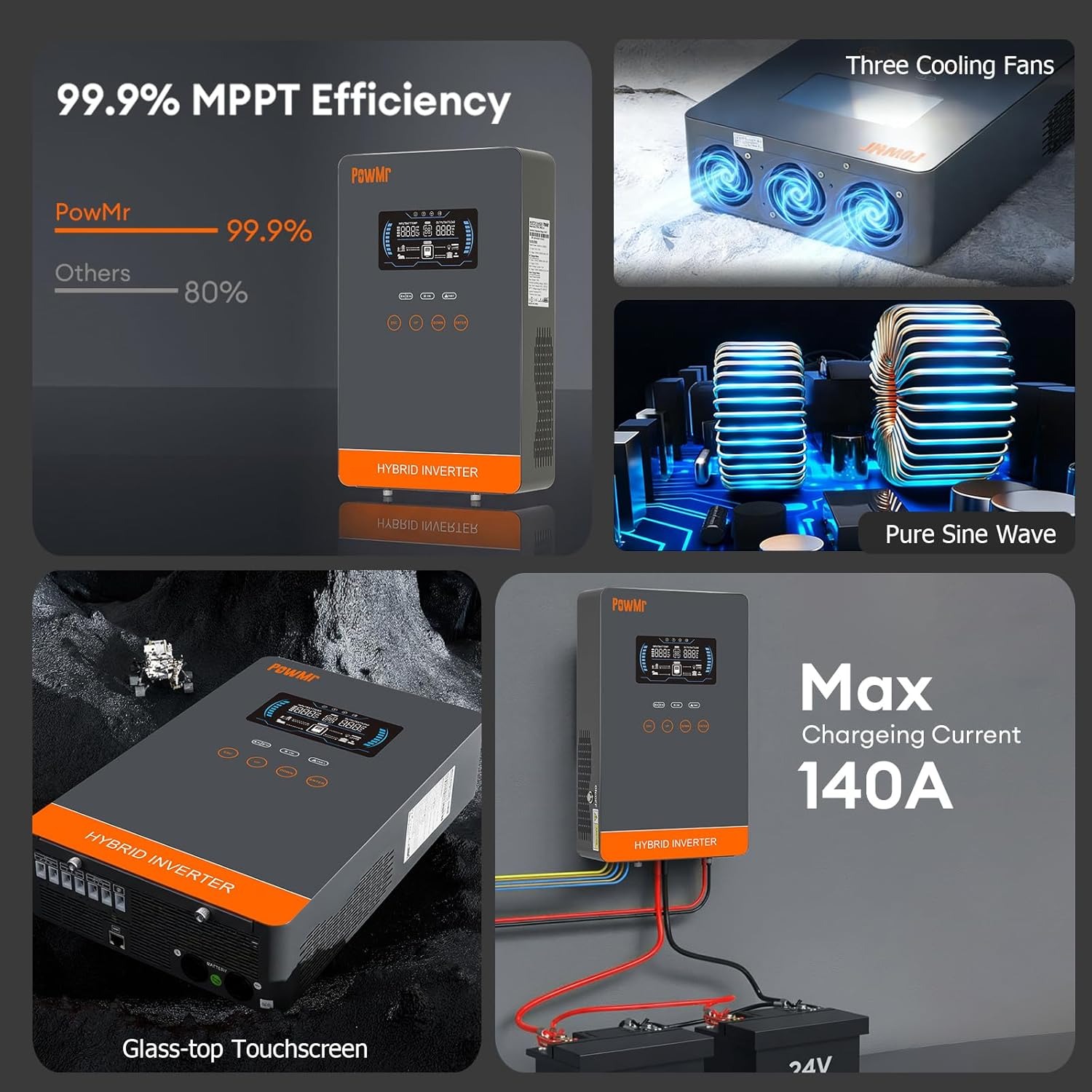 PowMr USA 4000W 24V ハイブリッドソーラー - Resin Vat のレビューと価格