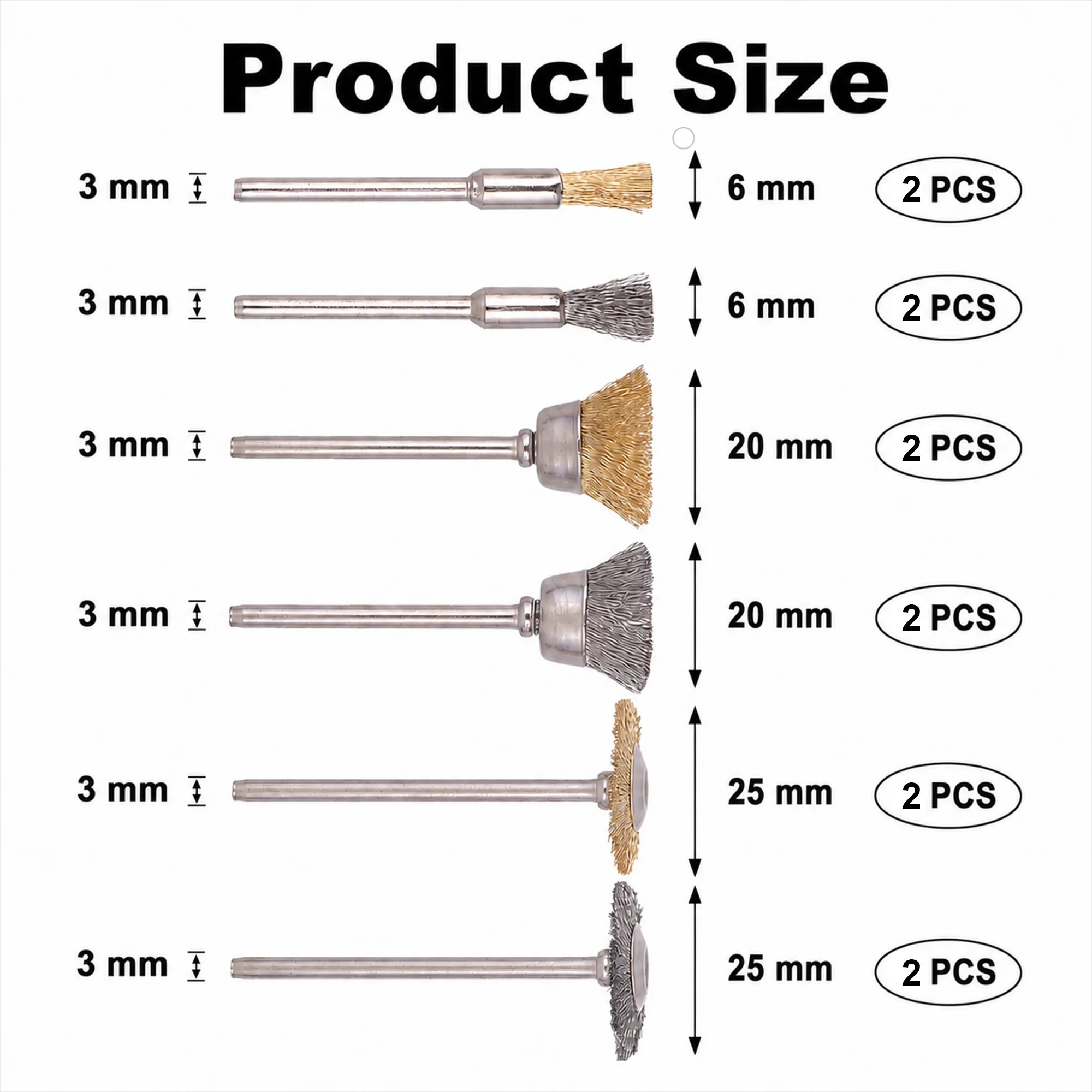 12個入り真鍮ブラシスチールワイヤーホイールブラシ ドリル用 - Nozzle Brass のレビューと価格
