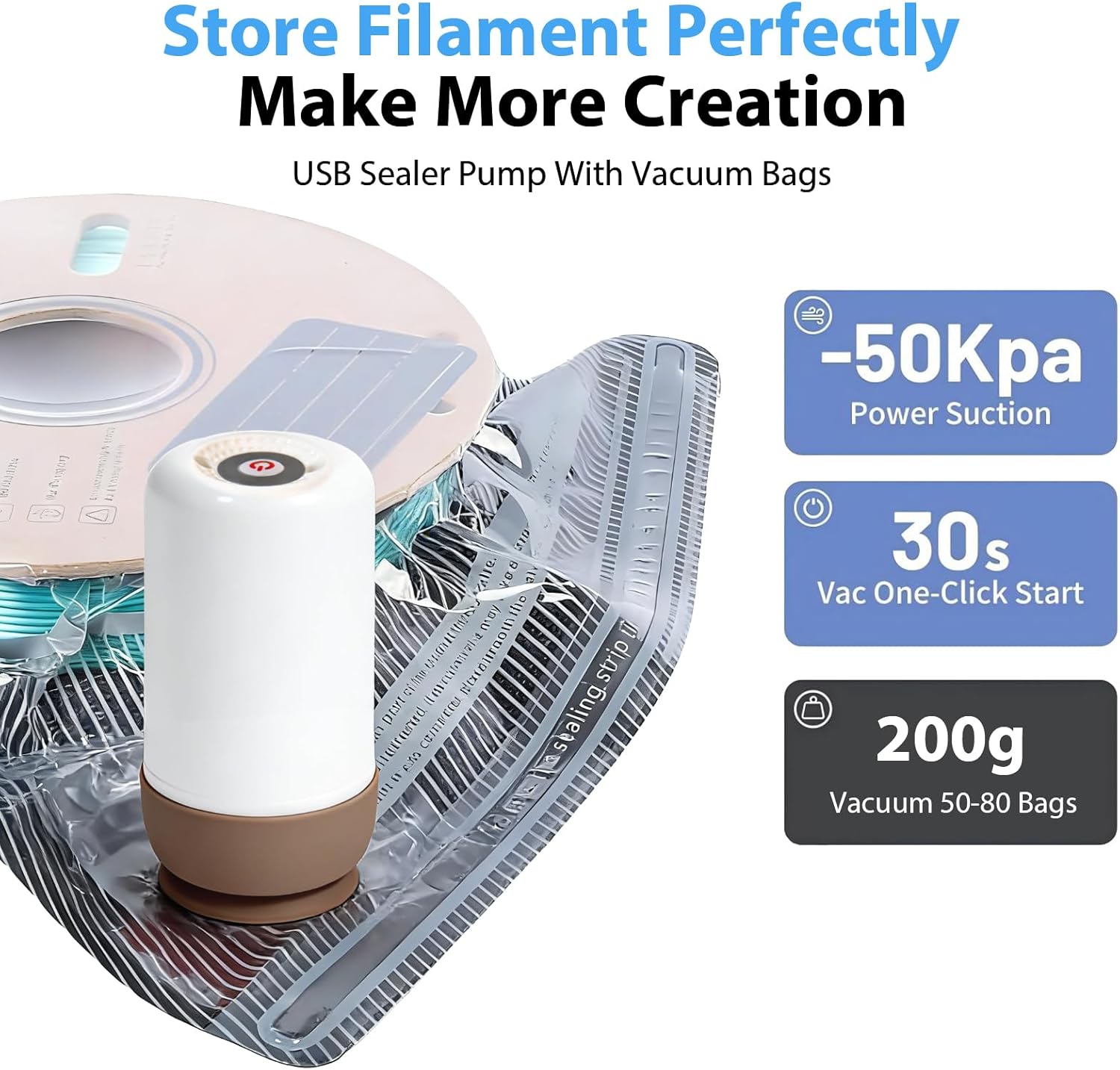 アップグレードされた3Dプリンター用黒色フィラメント収納バッ - Petg Filament のレビューと価格