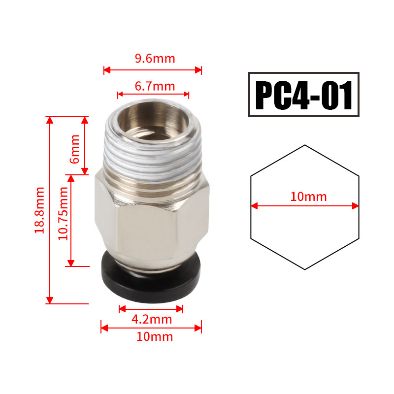 10 ピース/ロット PC4-M10 空気圧コネクタ 3D  - Filament 1.75 のレビューと価格
