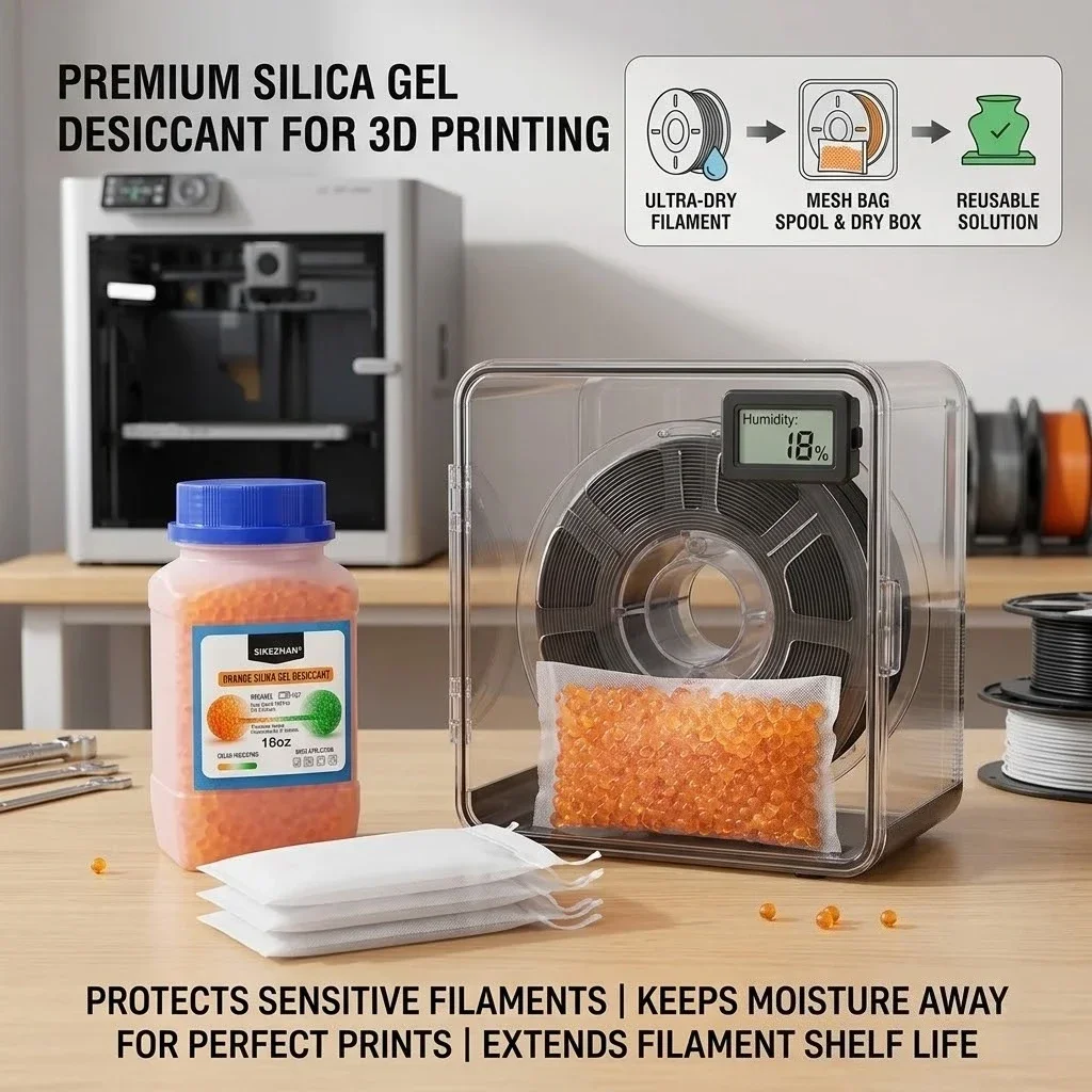 3Dプリンターフィラメント用乾燥剤 オレンジシリカゲルビーズ - Enclosure 3D Printer のレビューと価格