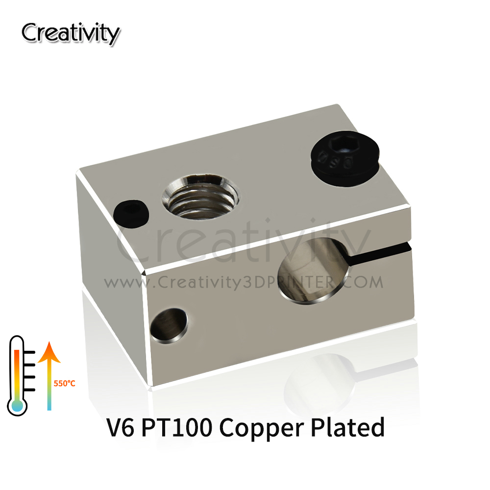 V6 PT100 ヒーターブロックメッキ銅真鍮 3D プリン - Direct Drive Extruder のレビューと価格