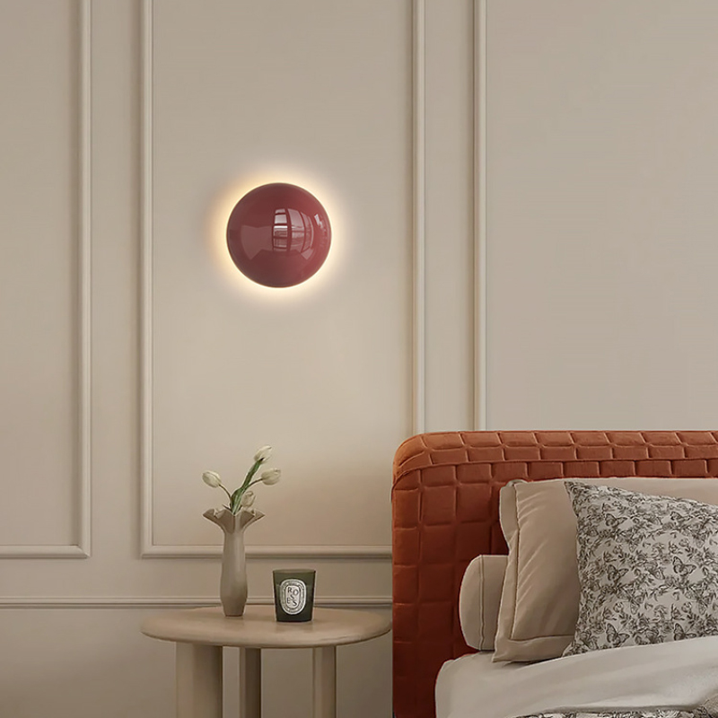 ミニマリストバウハウス小型鉄製ウォールランプ白赤色光モダンな - Glass Bed のレビューと価格
