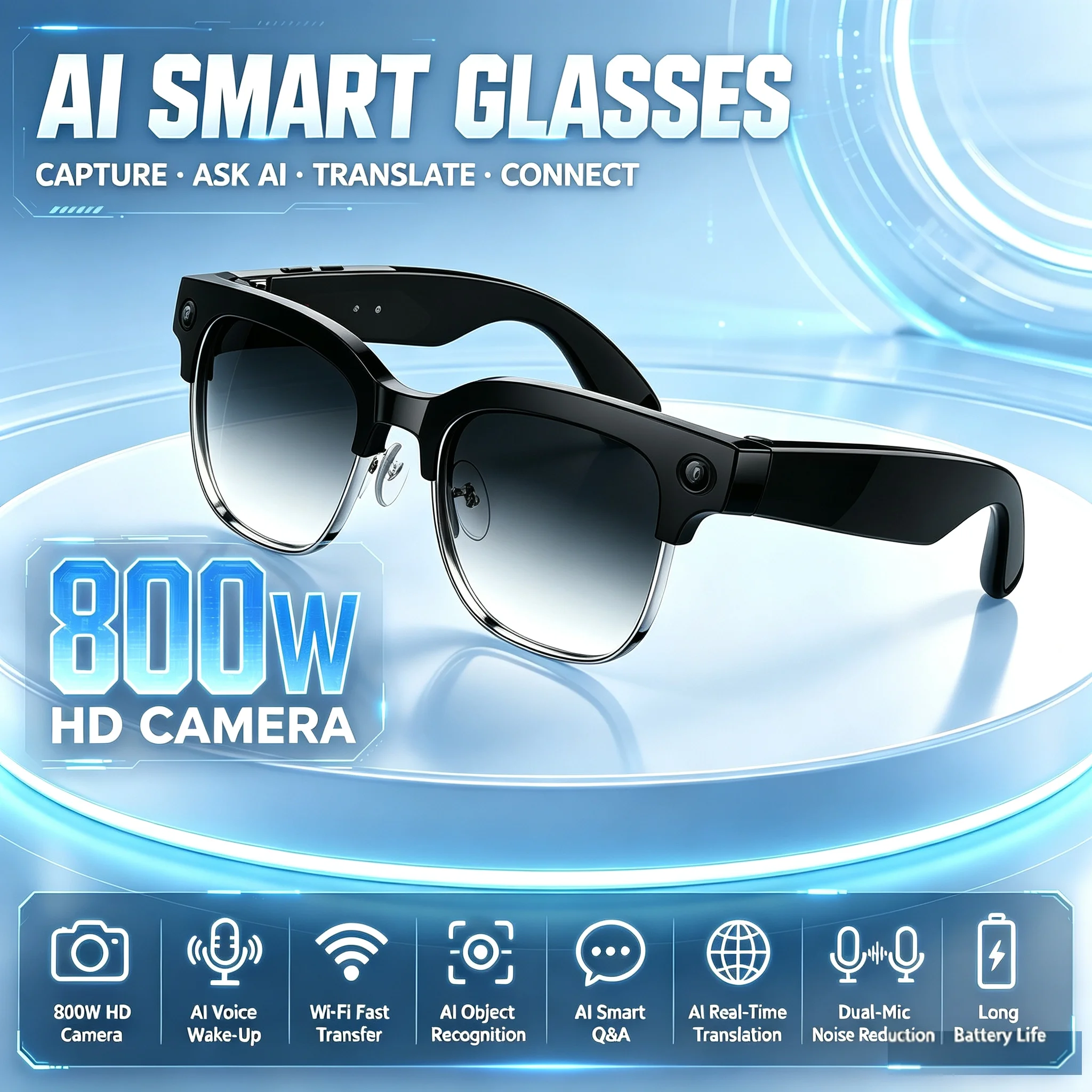 AIスマートグラス：音声起動、Hey Lens、物体認識、タ - Bltouch のレビューと価格