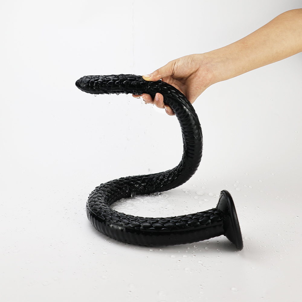巨大なエクストラロングアナルプラグブラックTPEスネークヘッ - Cobra Extruder のレビューと価格