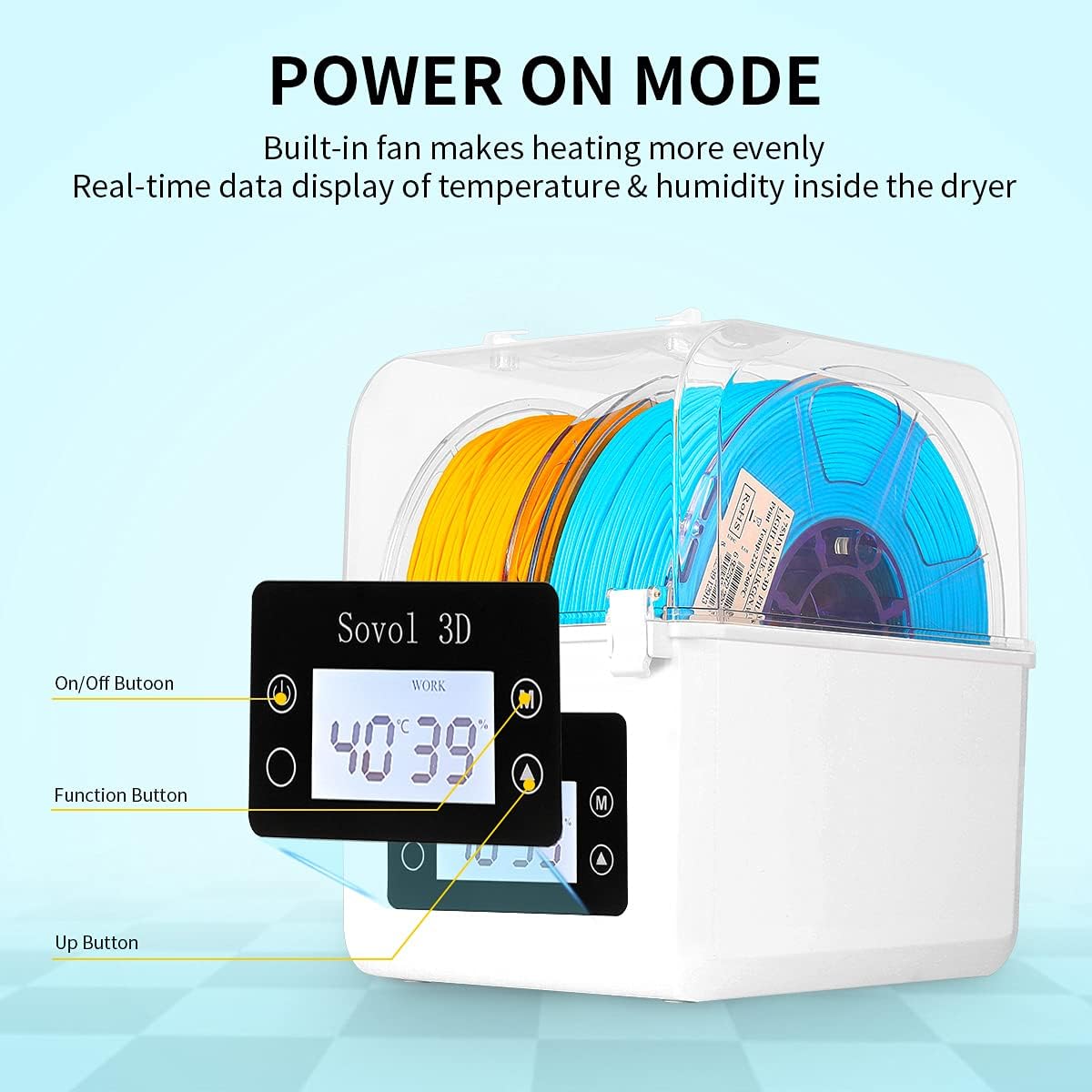 印刷用フィラメント乾燥ツールホルダー,更新されたファン付きの - Enclosure 3D Printer のレビューと価格