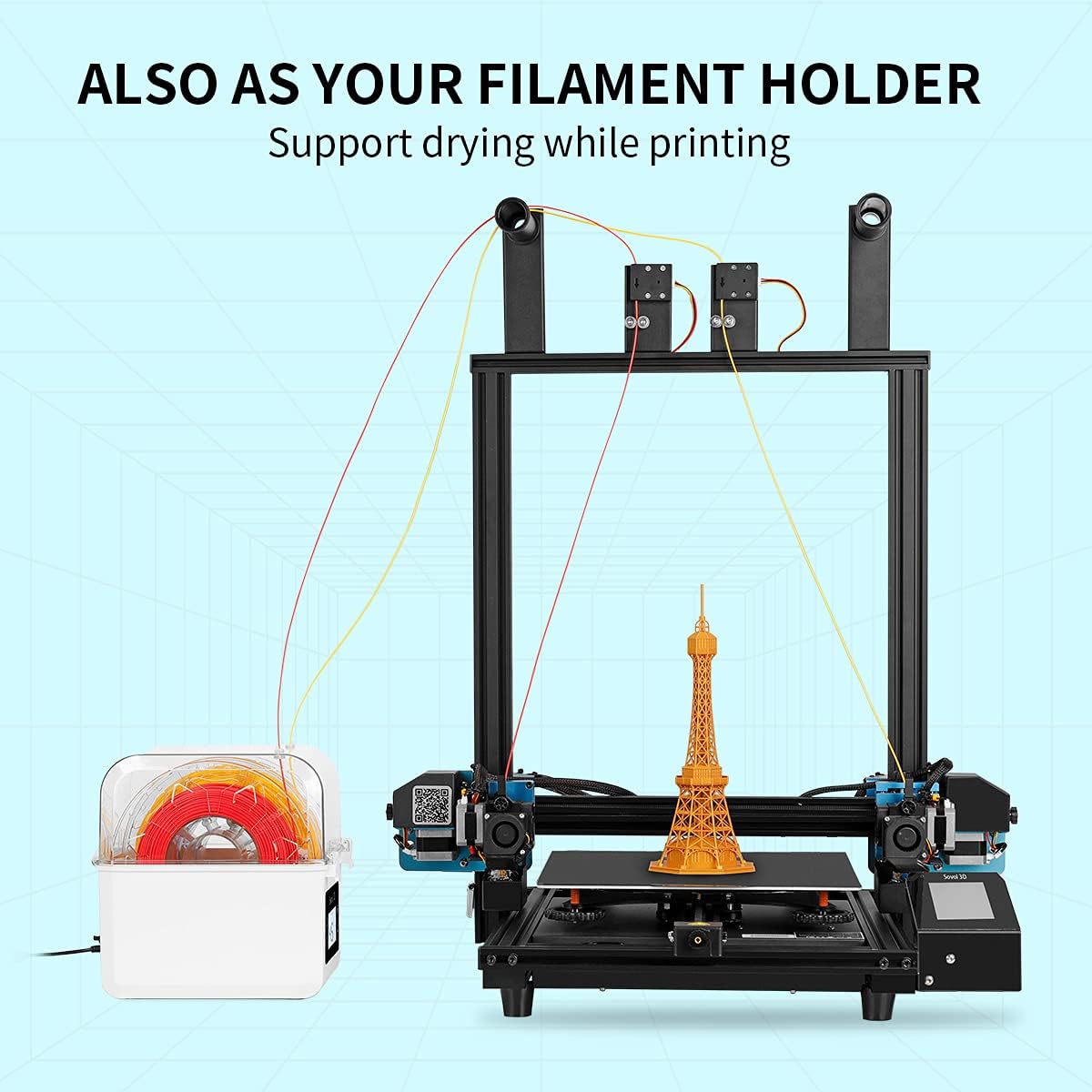 印刷用フィラメント乾燥ツールホルダー,更新されたファン付きの - Enclosure 3D Printer のレビューと価格