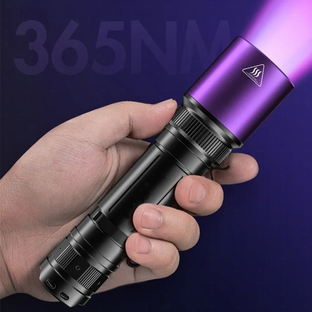 365nm ハイパワー UV 懐中電灯ブラックミラーパープル - Uv Resin のレビューと価格