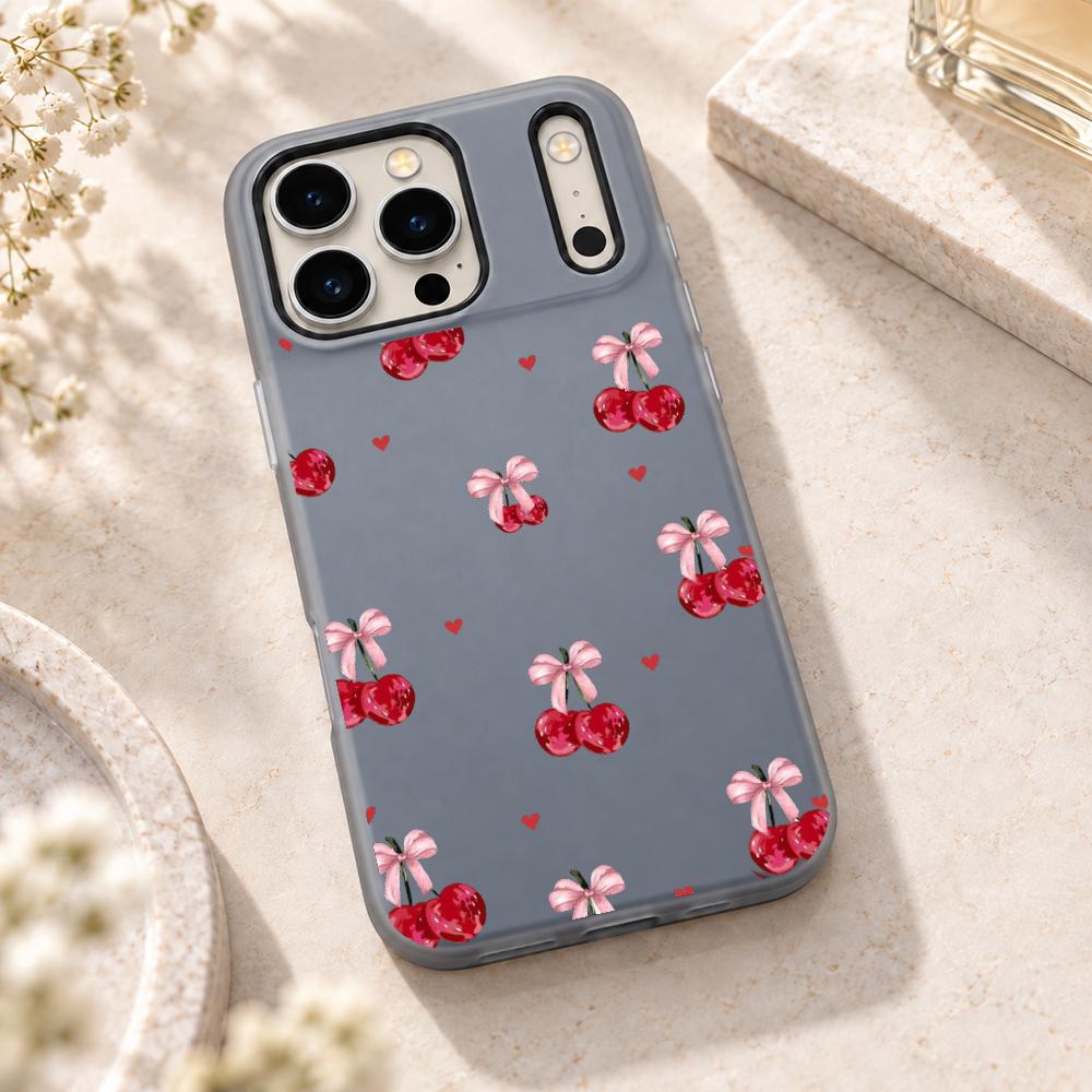 かわいいピンクのハート柄のリボンが付いたiPhone用ケース - Tpu Filament のレビューと価格