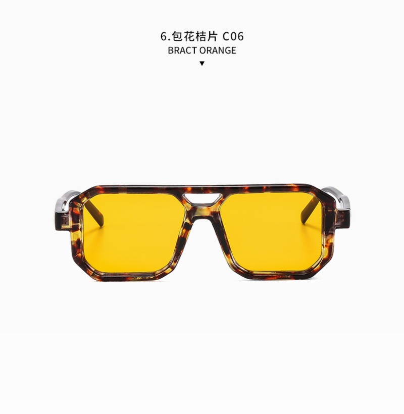 新しいレトロスクエアダブルビームサングラス男性女性高品質屋外 - Uv Resin のレビューと価格