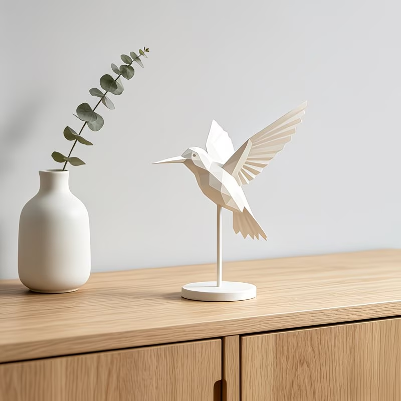 新発売！3Dプリント製低ポリゴンハチドリ型彫刻、台座付き、芸 - 3D Printer Stand のレビューと価格