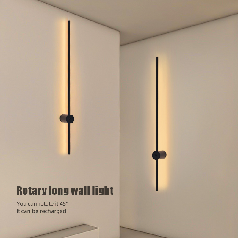 モダンな充電式LEDウォールスコンスランプ、ブラックアルミニ - Glass Bed のレビューと価格