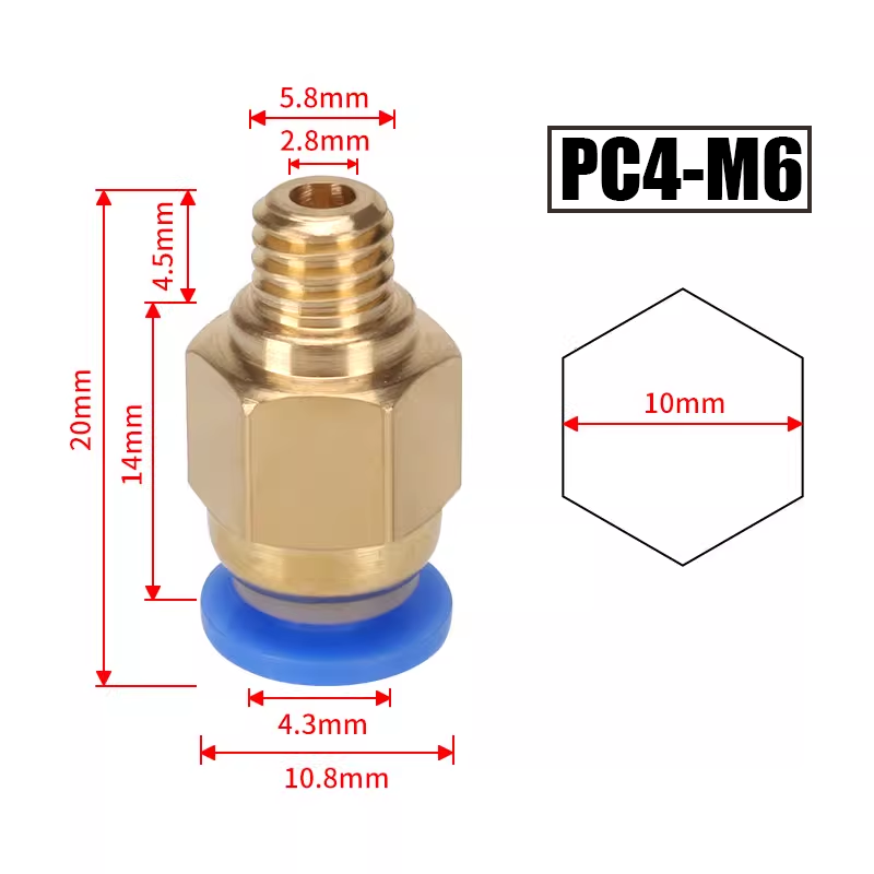 10 ピース/ロット PC4-M6 PC4-01 クイック空 - Bowden Tube のレビューと価格